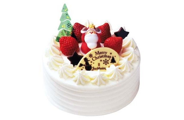 ショートケーキにサンタやいちごがのったクリスマスバージョン！(12月25日まで)