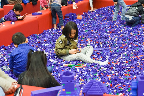 LEGO(R)が敷き詰められたプールで遊ぶこともできる