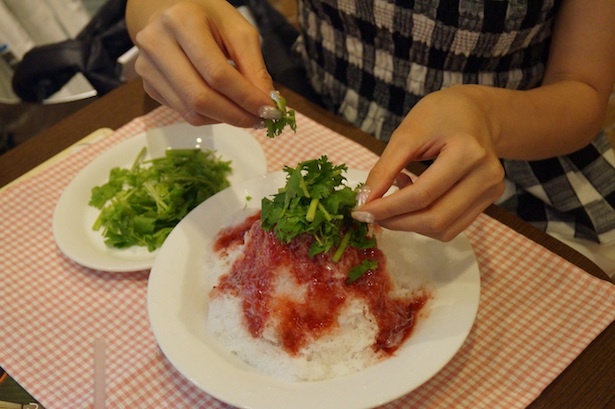 かき氷に山パク