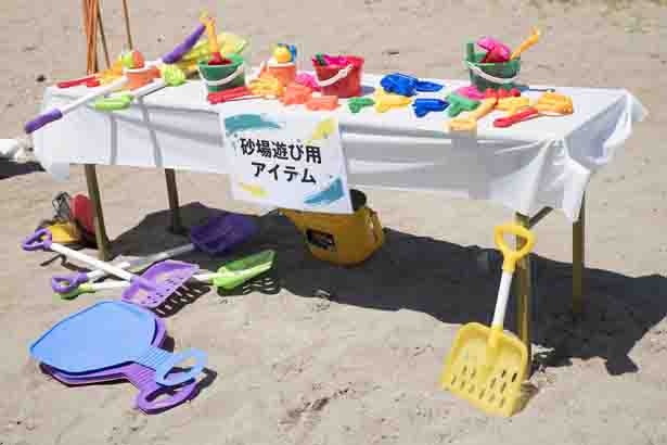 砂場遊び用の道具も豊富