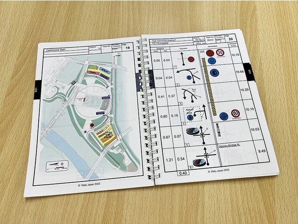 ロードマップには、各国から集まる選手全員がわかるようにルートや制限速度、目標時間などが書かれている