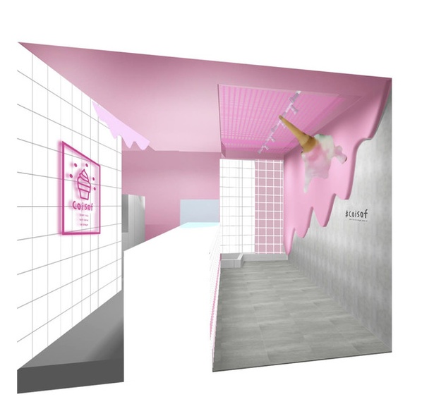 店内はピンクを基調とした、思わず撮影したくなるポップでフォトジェニックな内装
