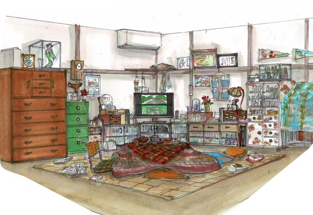 「居間」にはレトロゲームや昔懐かしいDVDが