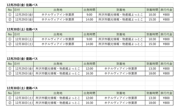 「FAVCUP2023」バスツアー運行スケジュール