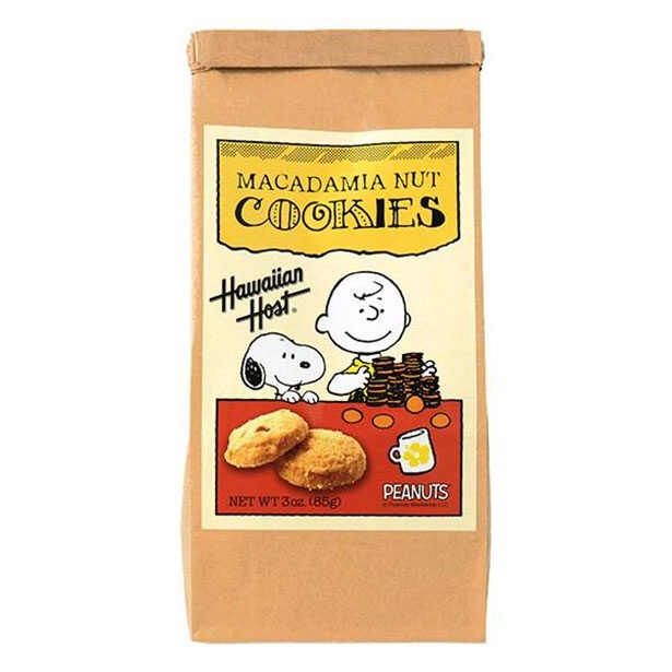 「ハワイアンホースト スヌーピーとチャーリーブラウン マカデミアナッツクッキーバッグ」(669円/85g)