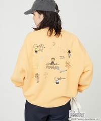 「PEANUTS 刺しゅうスウェット(カラー：イエロー)」(6996円)