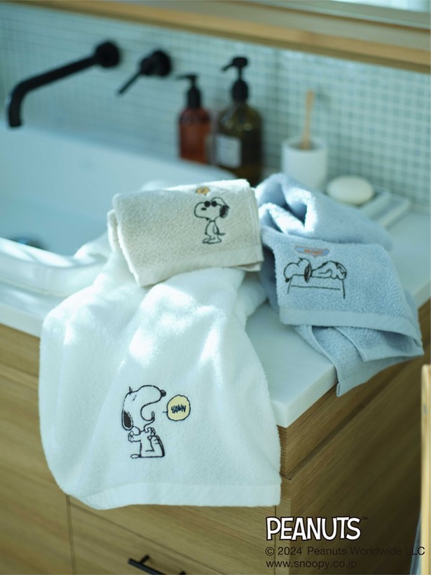 西川よりスヌーピーデザインの上質タオルが新発売！大人かわいい寝具