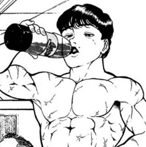 炭酸抜きコーラをガブ飲みする範馬刃牙