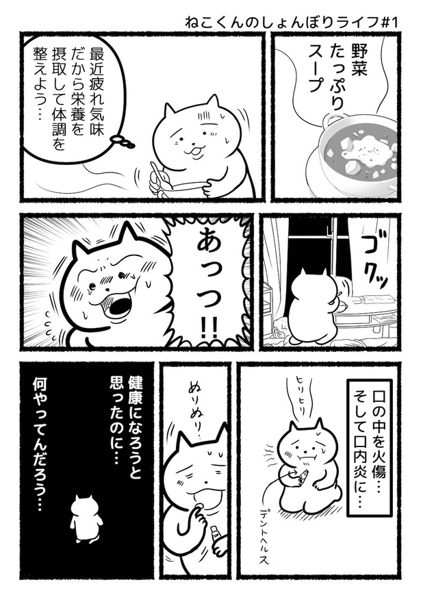 ねこくんのしょんぼりライフ#1ねこくんの日常漫画