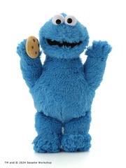 Sサイズのクッキーモンスターのぬいぐるみ。たて：21センチ、横：19センチ、奥行：13センチ