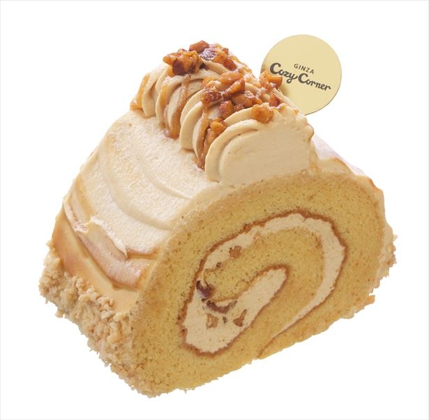 銀座コージーコーナーの新作ロールケーキが、8月25日(金)より発売。写真は「塩キャラメルロール」(388円)