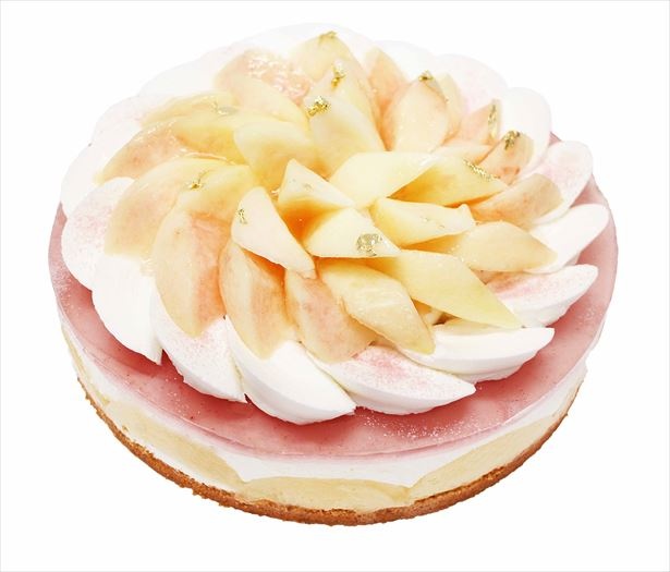 白桃の甘みとクリームチーズの酸味が絶妙「白桃のレアチーズケーキ」