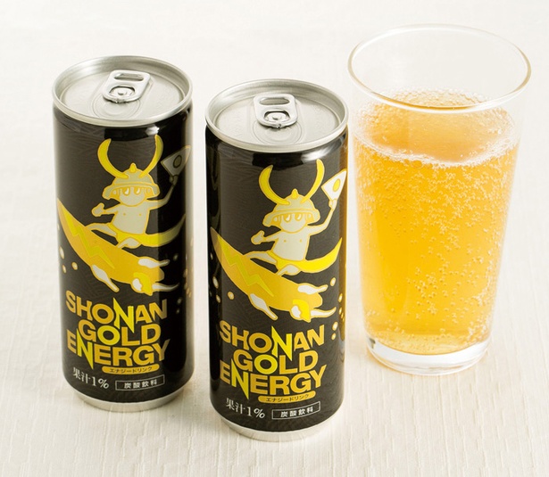 「UMEMARU Inc.」のさわやかなオレンジフレーバーのエナジードリンク「湘南ゴールドエナジー」(1本250ml・205円)