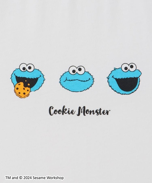 表情豊かなクッキーモンスターのプリントが目をひく