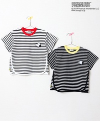 「PEANUTSモノトーンボーダーTシャツ」(各3190円)