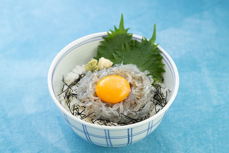 「生しらす丼」。しらすは春先から秋にかけてが旬のシーズン