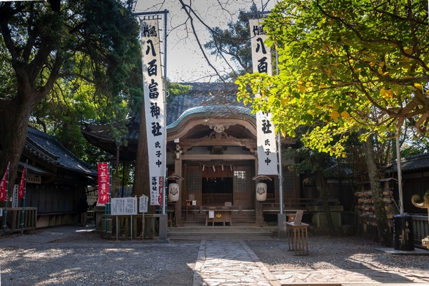 竹島の中央部にある「八百富神社」