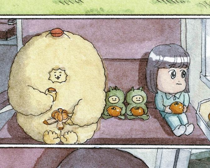 「うどんの中の昆布みたいや！」モコモコになったえてこが温泉に浮かぶ姿がかわいい【作者に聞く】