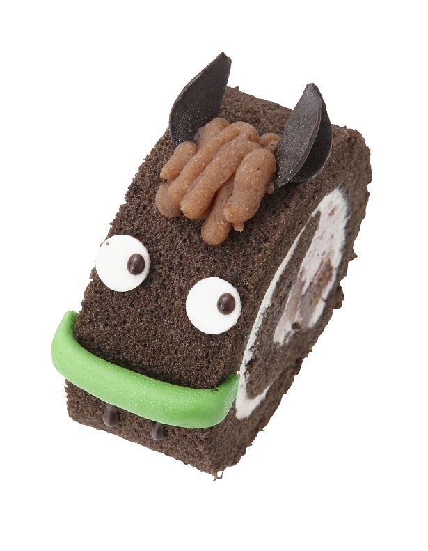 黒糖ロール生地にいちじくクリームを使用したシャドーロールケーキ
