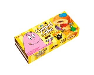 ロッテの「カスタードケーキ」とキャラクター「バーバパパ」のコラボ商品が期間限定販売