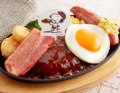 「スヌーピーのアメリカンハンバーグプレート」(1400円)