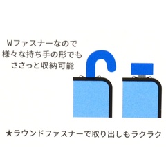 Wファスナーなので出し入れしやすく、傘の形状も問わない