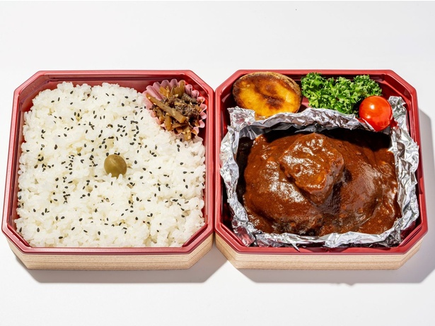 つばめ風ハンブルグステーキ弁当1930円／駅弁つばめグリル