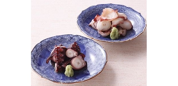 湯引きしたタコに煎酒と酢、焼き塩で味付けた｢桜蛸｣。当時、煎酒は魚や野菜の味を引き立てると、広く使われていたのだとか