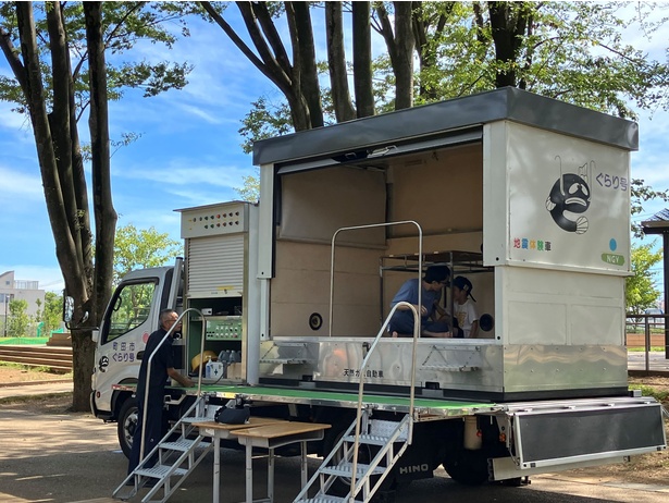 地震の揺れを再現できる起震車