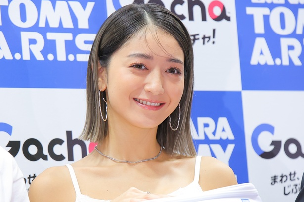 「ガチャ(R)日本上陸60周年プロジェクト発表会」に登壇した池田美優