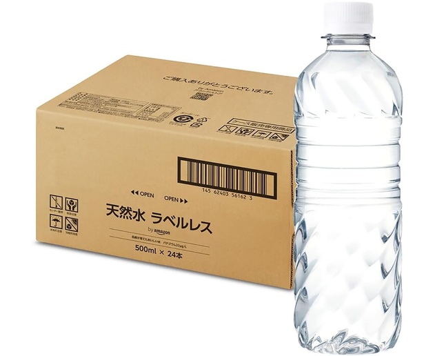 by Amazon 天然水 ラベルレス 500ml ×24本 富士山の天然水 バナジウム含有 ミネラルウォーター (Smart Basic)