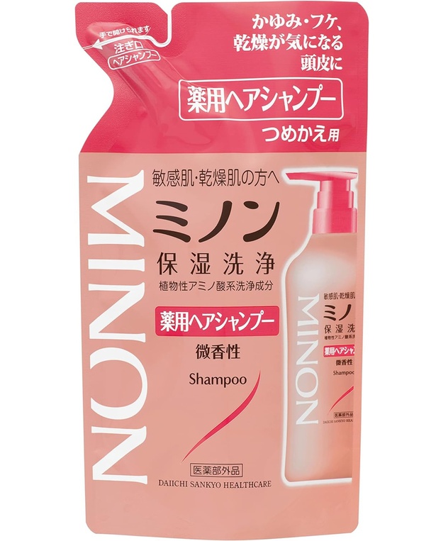 ミノン薬用ヘアシャンプー つめかえ用 380mL ヘアシャンプー 敏感肌 かゆみ フケ 保湿 乾燥対策 弱酸性 低刺激性 【医薬部外品】