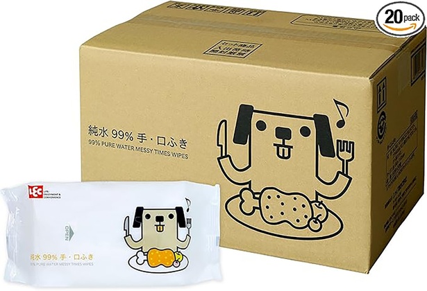 【Amazon.co.jp限定】 純水99% ウエットシート 手・口ふき 「ポチ」 60枚入×20個 (1200枚)