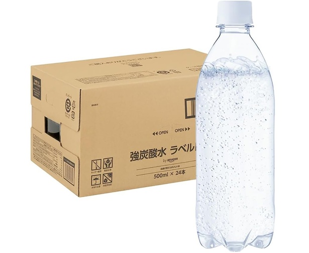 by Amazon 炭酸水 ラベルレス 500ml ×24本 富士山の強炭酸水 バナジウム含有