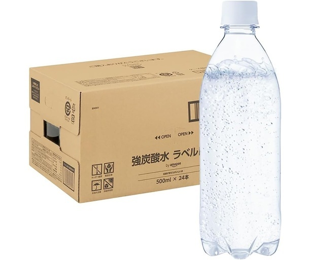 3位はby Amazon 炭酸水 ラベルレス 500ml ×24本 富士山の強炭酸水 バナジウム含有 強炭酸水 ペットボトル 静岡県産 500ミリリットル (Smart Basic)