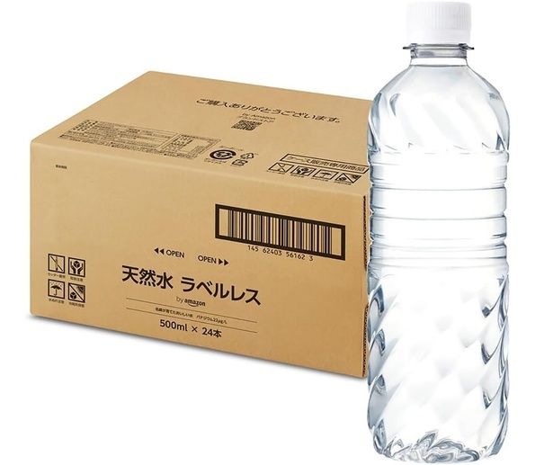 7位はby Amazon 天然水 ラベルレス 500ml ×24本