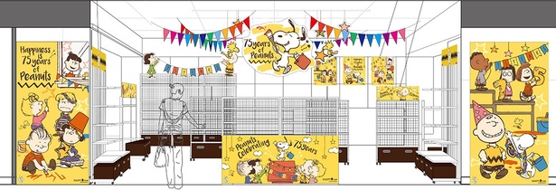 店内はスヌーピーとPEANUTS GANGの装飾でいっぱいに！