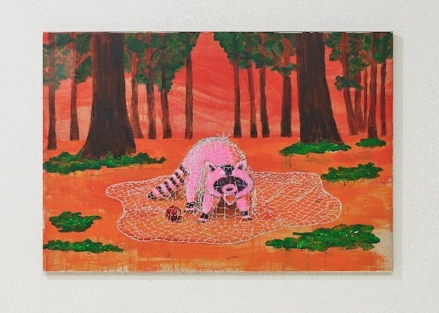 服部公太郎《威嚇》2023、acrylic on canvas、1303x894ミリ