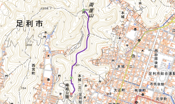 織姫公園発着｜両崖山 往復コース