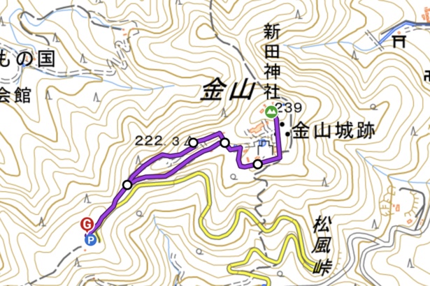 金山城址展望駐車場発着｜金山 往復コース