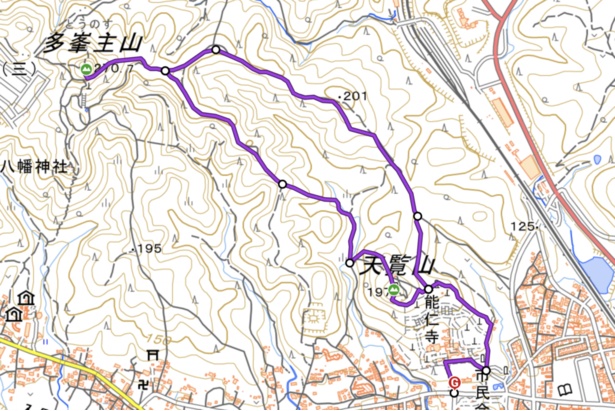 天覧山-多峯主山 周回コース