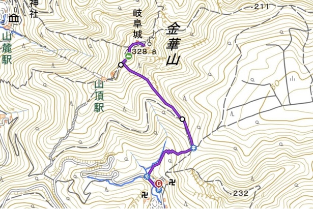 妙見峠発着｜岐阜市街を眼下にながめる金華山 往復コース