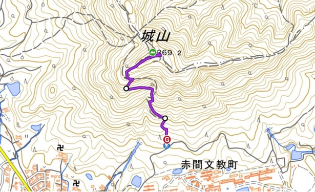 赤間登山口発着｜神宿る島を遠望する城山往復コース