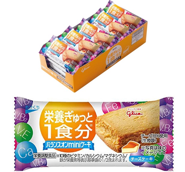 バランスオンminiケーキ 江崎グリコ 【バランスオン ミニケーキ】チーズケーキ味 20個入り