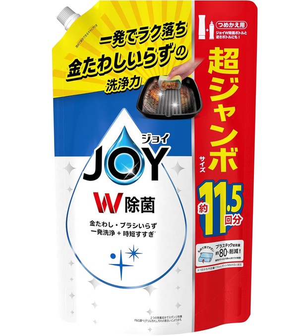 [大容量] ジョイ W除菌 食器用洗剤 さわやか微香 詰め替え 1,490mL