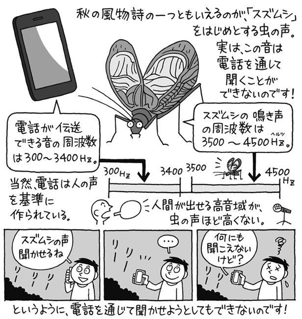 スズムシの鳴き声は電話越しには聞こえない (C)ケン・サイトー／KADOKAWA