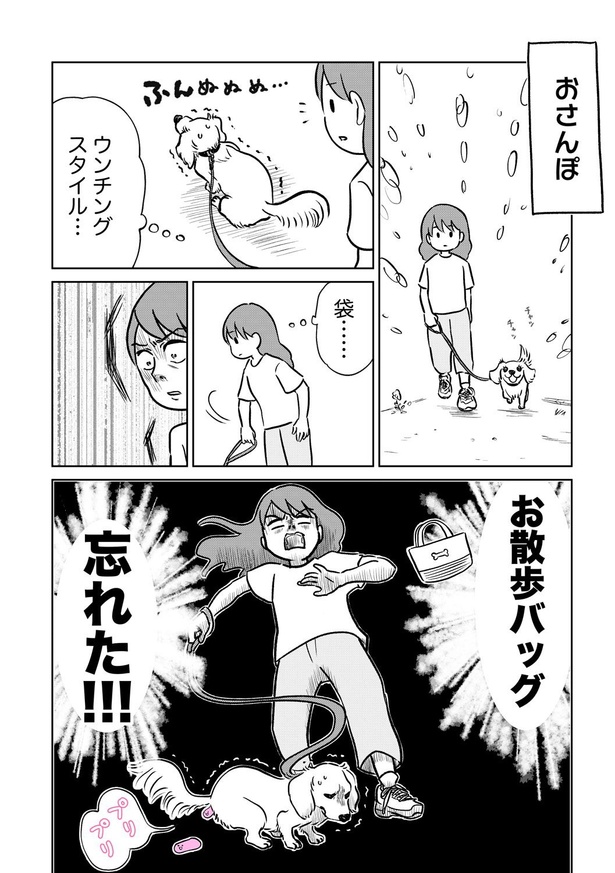 【漫画を読む】袋がなくてとった行動とは？ 画像提供：ゆむい(@yumuihpa)