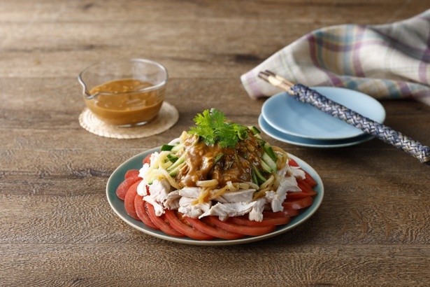 「電子レンジで胡麻だれ棒々鶏」