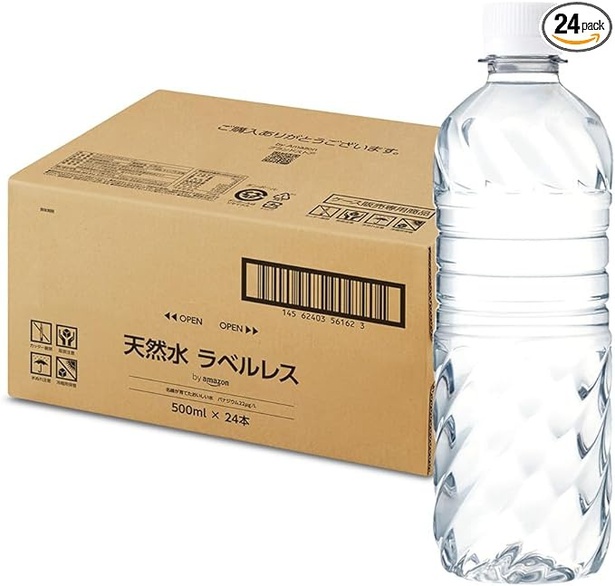 by Amazon 天然水 ラベルレス 500ml ×24本