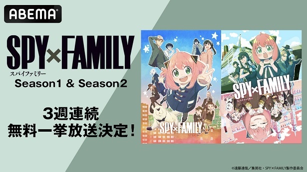 3週連続、順次無料一挙放送が決定した「SPY×FAMILY」